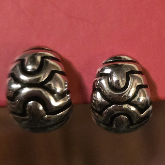 Rare Erwin Pearl Reversible 2 Tone Polished Gold Silver Huggie Clip-on Earrings - Picture 3 of 10